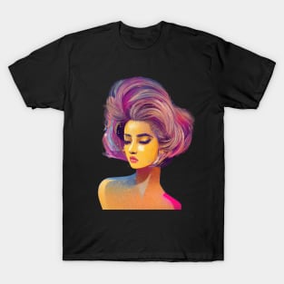 The girl is drawn from paint spots. T-Shirt